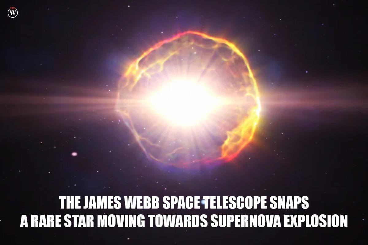 The James Webb Space Telescope Snaps a Rare Star moving towards Supernova Explosion