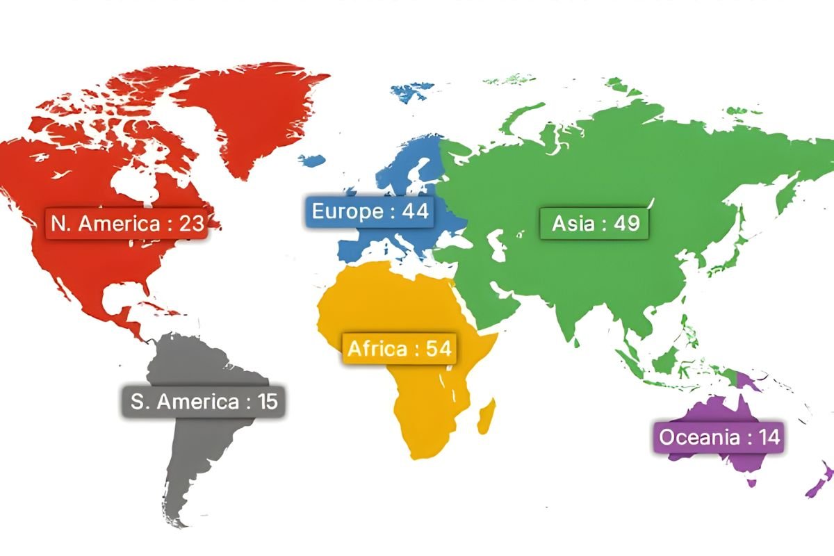 Number of Countries by Continent | CIO Women Magazine