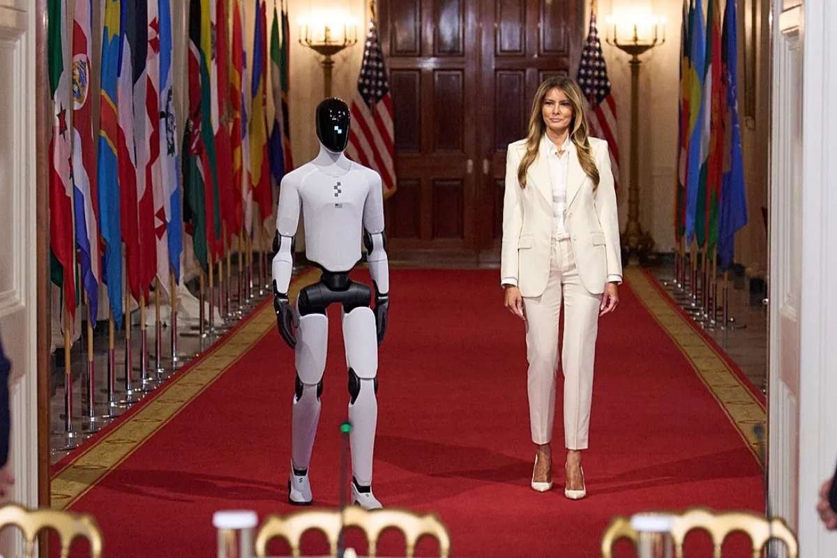 Melania Trump Showcases Humanoid Robot at White House Summit, Igniting Global Debate on AI in Education